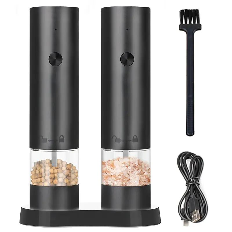 Set de moulin à sel et poivre électrique rechargeable avec base de rangement vue 2