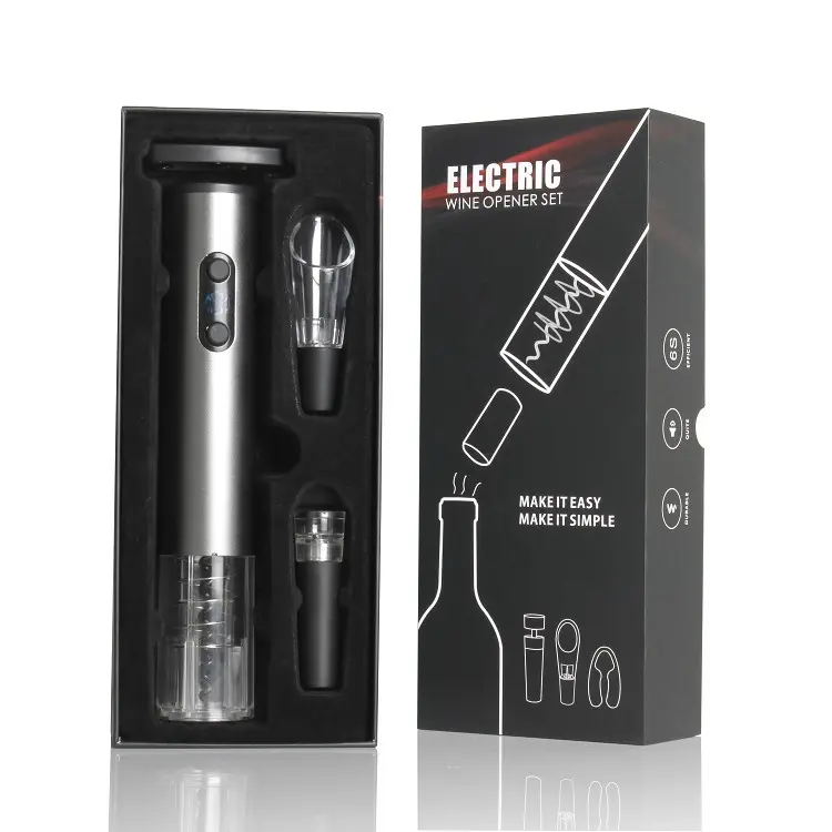 Ensemble d'Ouvre-Vin Électrique avec Coupeuse de Feuille et Base de Charge vue 3