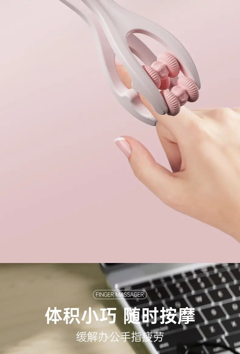 Finger Roller Massage Tool Hand Massager Roller Palm & Wrist Relief Double Ro... view 3