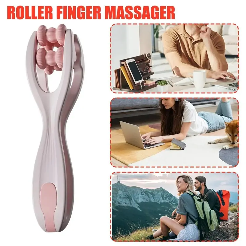 Finger-Rollen-Massagewerkzeug Hand-Massagegerät Rolle Handflächen- und Handgelenk-Entlastung Doppel... Ansicht 4