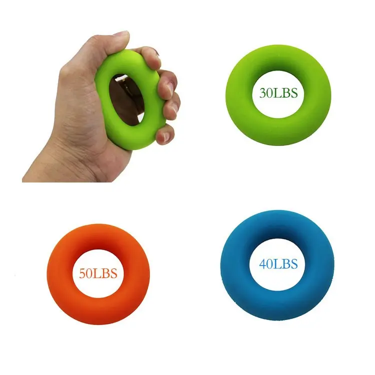 Handgriff-Trainer 3 Stufen 30/40/50Lbs Silikonringe Finger Unterarme Ex... Ansicht 2