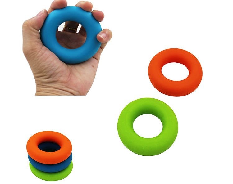Hand Grip Strengthener 3 Level 30/40/50Lbs Silicone Rings Fingers F...