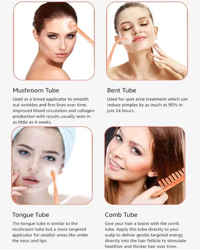 Máquina de belleza facial de alta frecuencia vista 3
