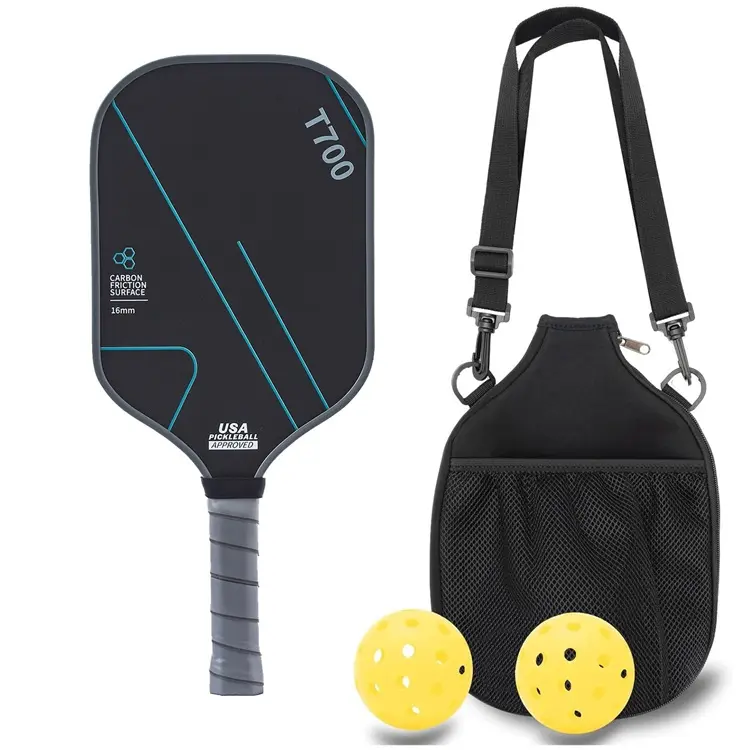 Paleta de Pickleball - Superficie de Fibra de Carbono Cruda 3K vista 3