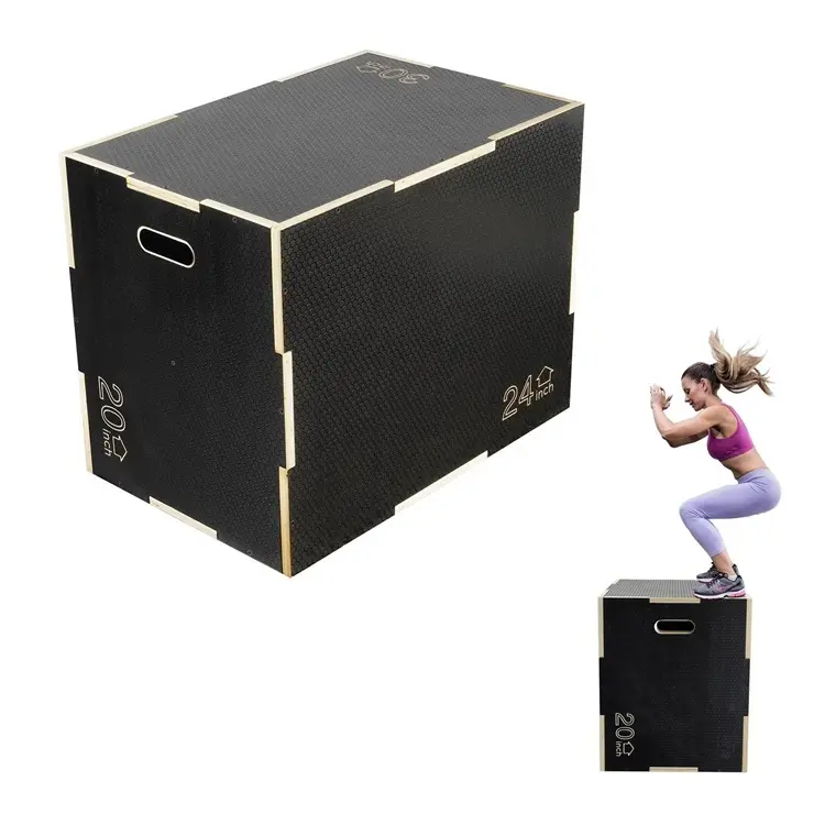 3-in-1 Holz-Plyometrische Sprungbox Fitness-Training Plyo-Box Ansicht 2