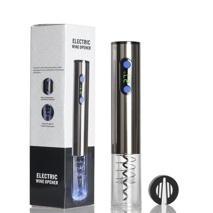 Ouvre-vin rechargeable avec affichage température tire-bouchon
